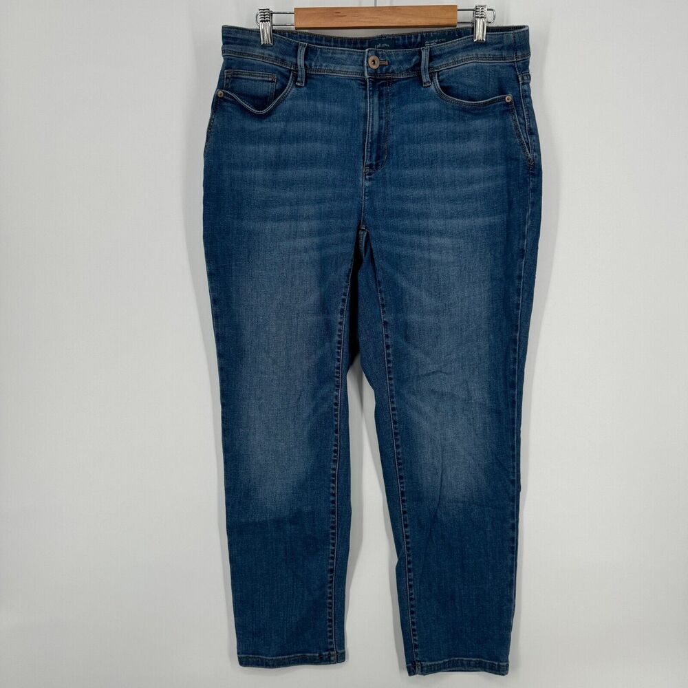 J Jill Jeans Womens 16 Blue Authentic Fit Slim Leg Medium Wash Mid Rise
